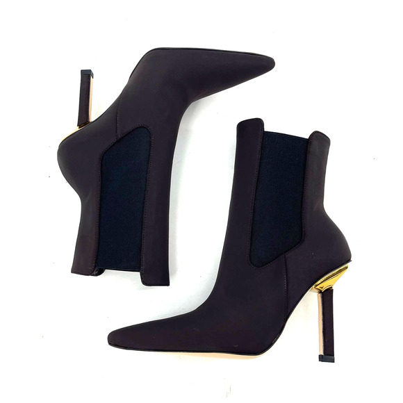 Good American High Kickstand Suede Bootie Size 7 Chocolate Brown GA118N-X - Picture 5 of 9